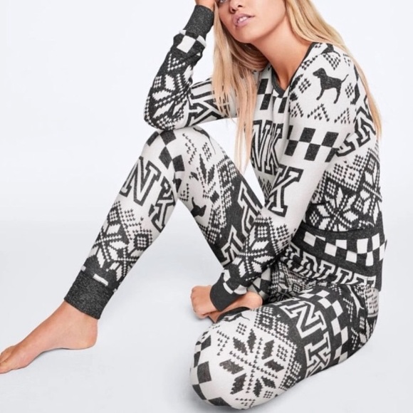 Vs Victorias Secret Pink Cozy Jersey Sleep Set S - Picture 4 of 5